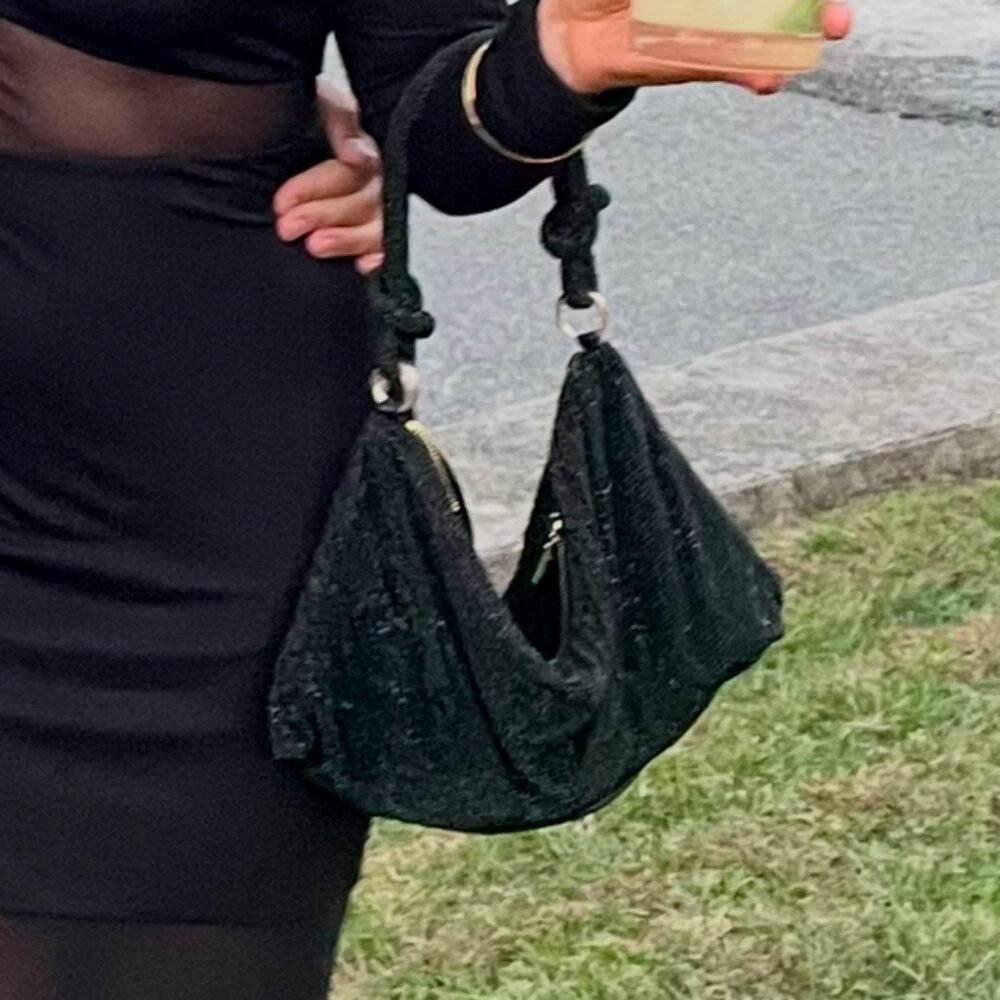 Cult Gaia Hera Nano Rhinestone Shoulder Bag